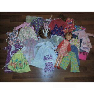 Vintage 1970 Crissy Doll + Large Clothing Lot